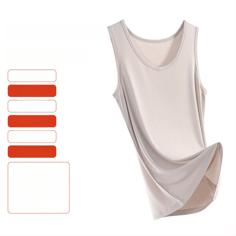 Vīriešu sporta veste, pielāgota piegriezums, bez piedurknēm, vienkrāsaina, modal-viskozes maisījums (91% viskoze, 9% spandeks), plāns audums