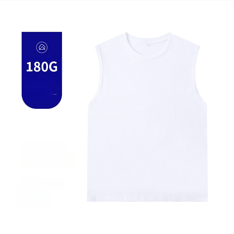 Vīriešu brīvi piegriezta kokvilnas T-krekls bez piedurknēm, 100% kokvilna, apaļš gals, vasara