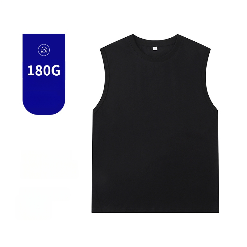 Vīriešu brīvi piegriezta kokvilnas T-krekls bez piedurknēm, 100% kokvilna, apaļš gals, vasara