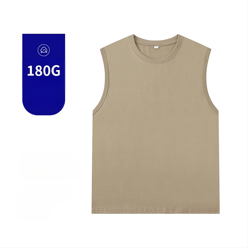 Vīriešu brīvi piegriezta kokvilnas T-krekls bez piedurknēm, 100% kokvilna, apaļš gals, vasara