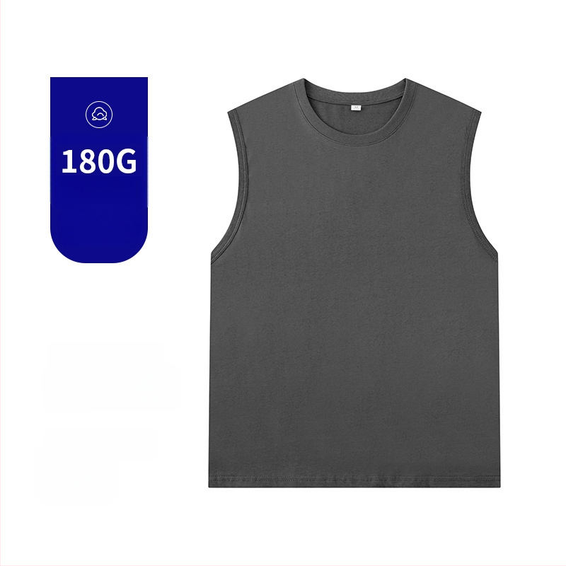 Vīriešu brīvi piegriezta kokvilnas T-krekls bez piedurknēm, 100% kokvilna, apaļš gals, vasara