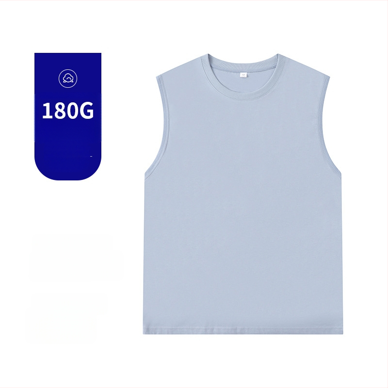 Vīriešu brīvi piegriezta kokvilnas T-krekls bez piedurknēm, 100% kokvilna, apaļš gals, vasara