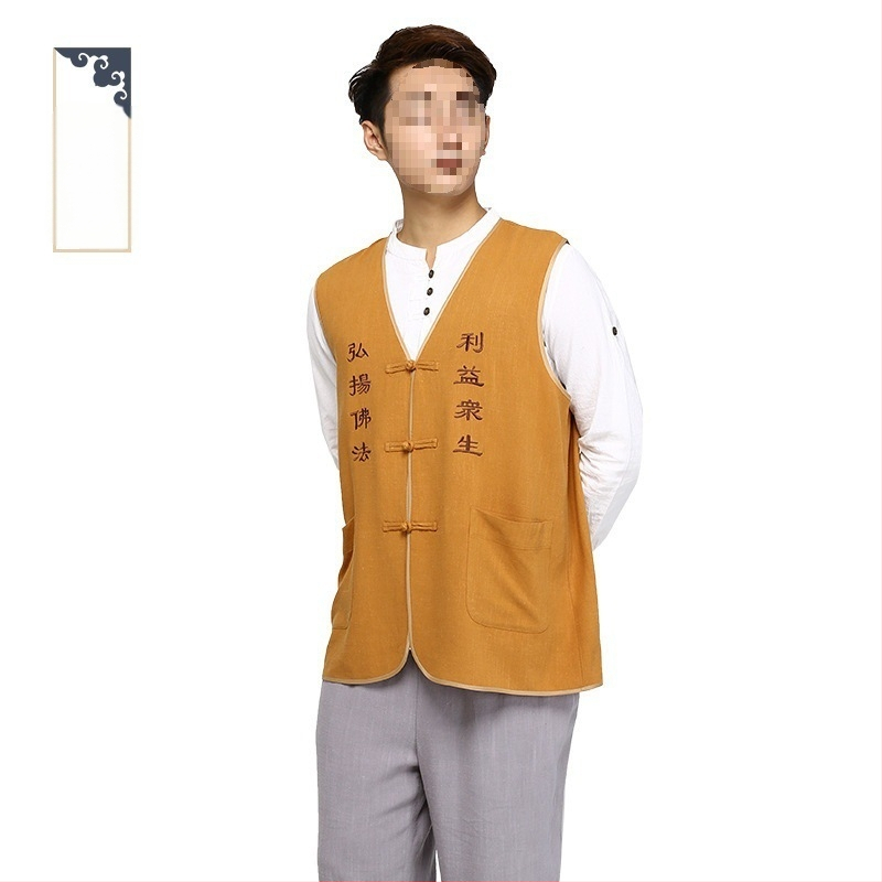 Templu brīvprātīgo vestes ar svītrainu rakstu, corduroy audums, galvenais audums: lins, brīvā piegriezuma, piemērota rudens sezonai