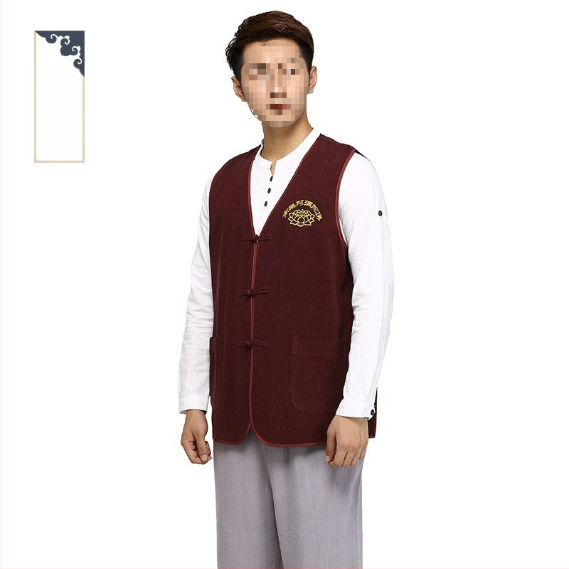 Templu brīvprātīgo vestes ar svītrainu rakstu, corduroy audums, galvenais audums: lins, brīvā piegriezuma, piemērota rudens sezonai