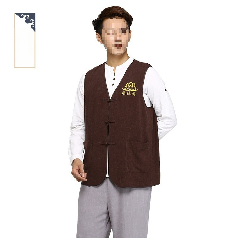 Templu brīvprātīgo vestes ar svītrainu rakstu, corduroy audums, galvenais audums: lins, brīvā piegriezuma, piemērota rudens sezonai