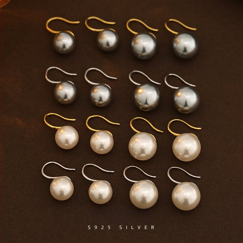 Обeци от 925 сребро, кръгла перла, U-образни висящи, ретро стил – литература и изкуство, Under the Banyan Tree