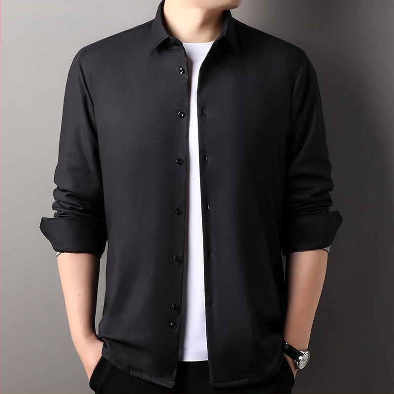 Vyriniai marškiniai su žąsų pūkų užpildais, Modal audinys, kvadratinė apykaklė, ilgos rankovės, prigludęs kirpimas, žiema 2024