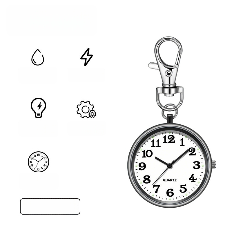 Egzamino kišeninis laikrodis su mechaniniu judėjimu, apvalus ciferblatas 40 mm, lydinio korpusas, įprastas stiklas