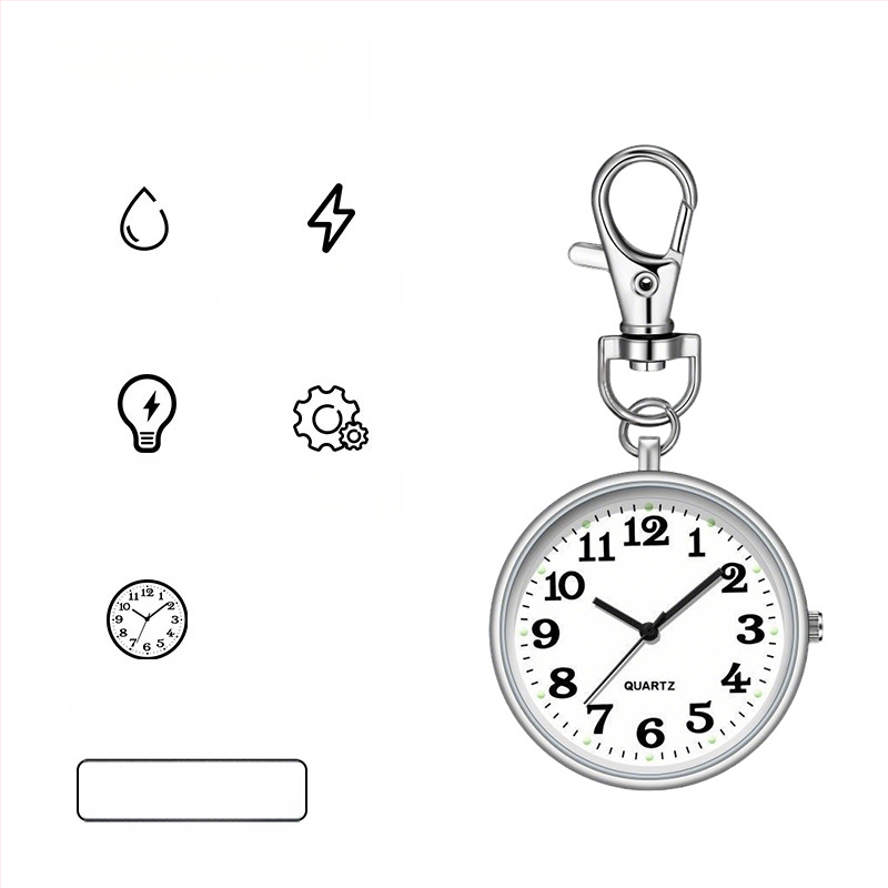 Egzamino kišeninis laikrodis su mechaniniu judėjimu, apvalus ciferblatas 40 mm, lydinio korpusas, įprastas stiklas