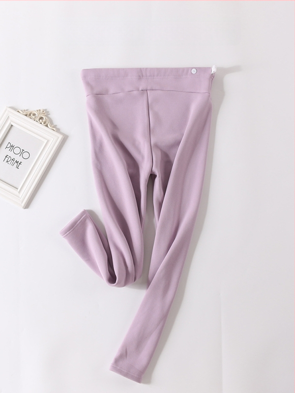 Pantaloni de maternitate căptuți cu fleece, groși și calzi, cu suport reglabil pentru burtă, material poliester, elasticitate mare, croi lejer