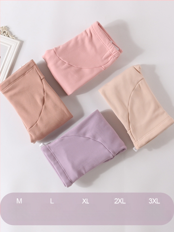 Pantaloni de maternitate căptuți cu fleece, groși și calzi, cu suport reglabil pentru burtă, material poliester, elasticitate mare, croi lejer