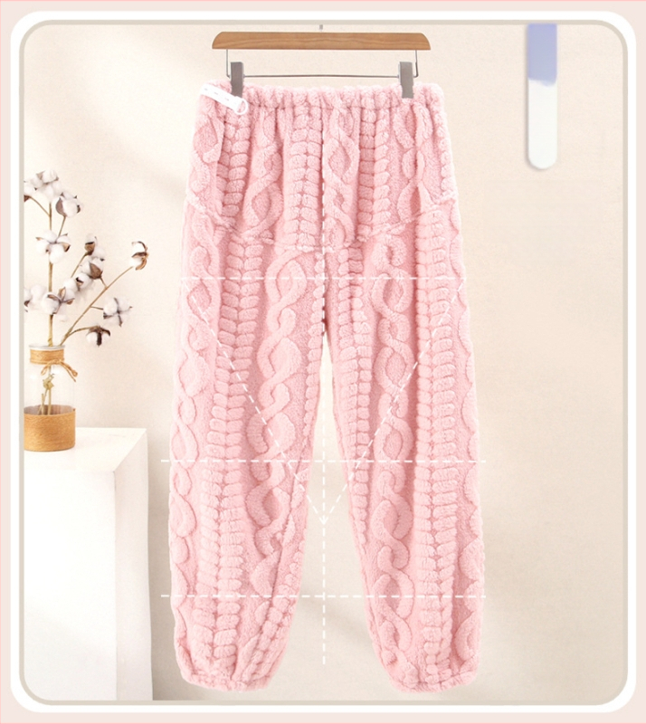 Pantaloni de casă pentru gravidă toamnă iarnă, croială lejeră, talie medie, susținerea abdomenului, țesătură flanel poliester 95%+