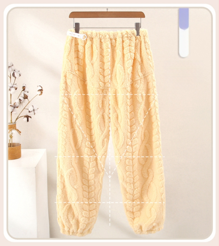 Pantaloni de casă pentru gravidă toamnă iarnă, croială lejeră, talie medie, susținerea abdomenului, țesătură flanel poliester 95%+