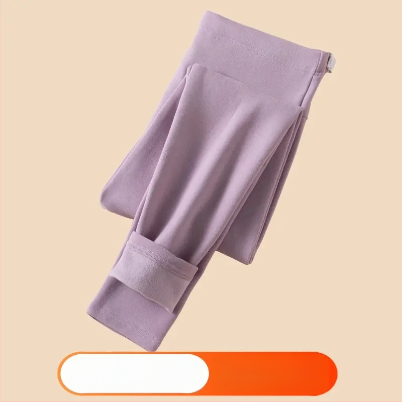 Pantaloni de maternitate cu căptușeală polar, groși, talie înaltă, croială lejeră, pentru toamnă-iarnă