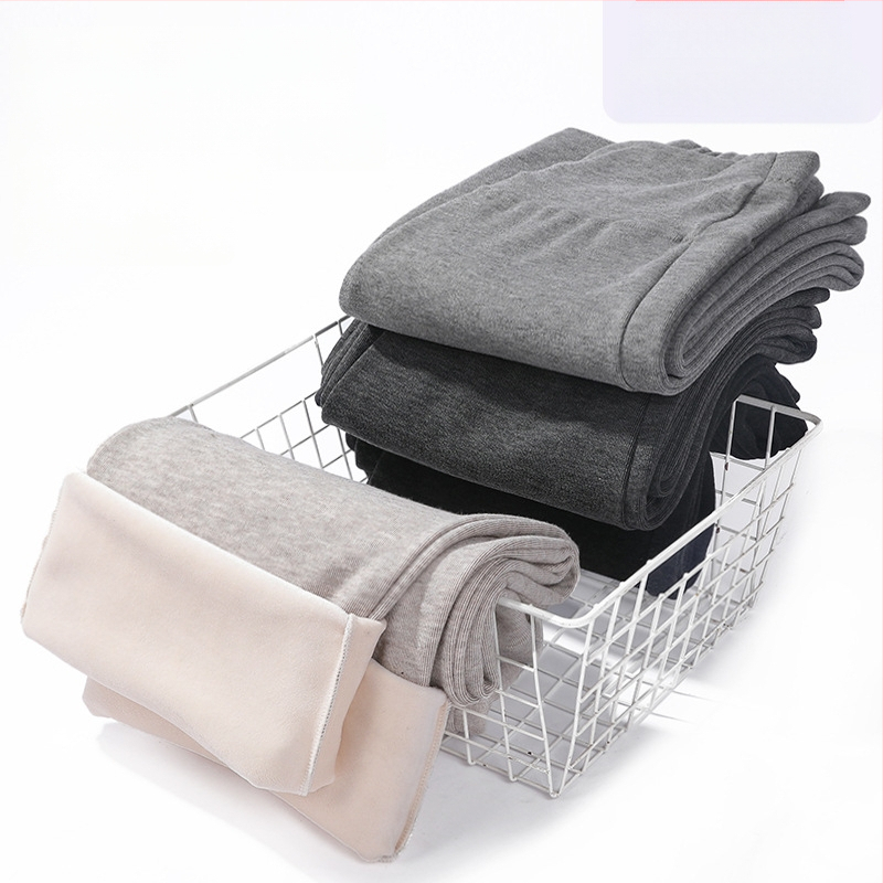 Pantaloni de maternitate cu croială largă și susținere pentru burtă, căptuțiți cu fleece gros pentru iarnă, croială lejeră, înaltă elasticitate, amestec poliester-viscoză