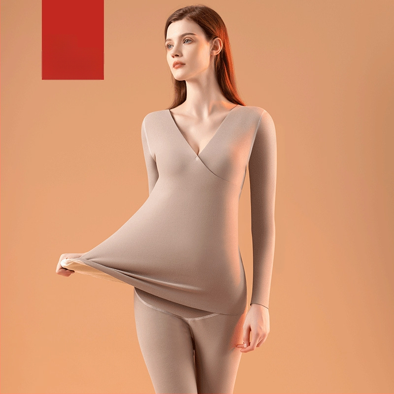 Termālā apakšveļa grūtniecēm ar barošanas atveri un fleece iekšējo apdari, garām piedurknēm tops un bikses, 90–95% poliesters