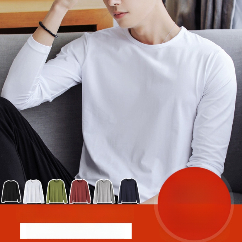 Korejas stilā garām piedurknēm T-krekls, modal audums, šaurs piegriezums (apļveida kakla izgriezums, visiem gadalaikiem)