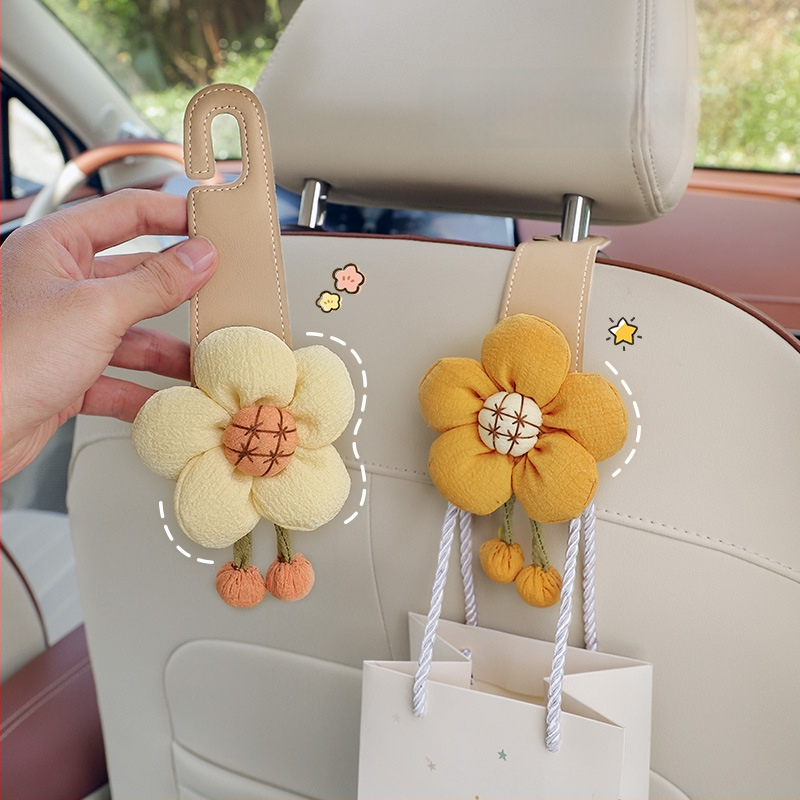 Auto istme seljatoe konks — nahk, karikatuurstiil, interjööride dekoratsioon