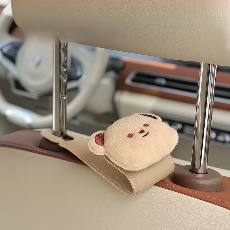 Auto istme seljatoe konks — nahk, karikatuurstiil, interjööride dekoratsioon