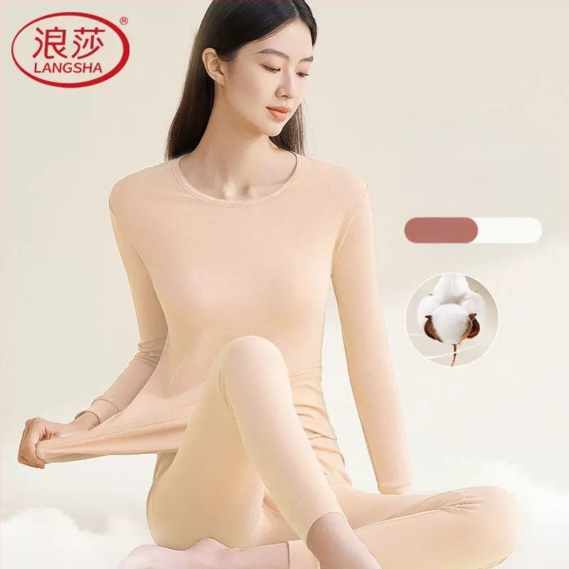 Langsha Sieviešu termo komplekts no kokvilnas – plāns pamatslānis rudens/ziema, augšējā un apakšējā daļa, galvenais materiāls 90% kokvilna, oderējums 90% kokvilna