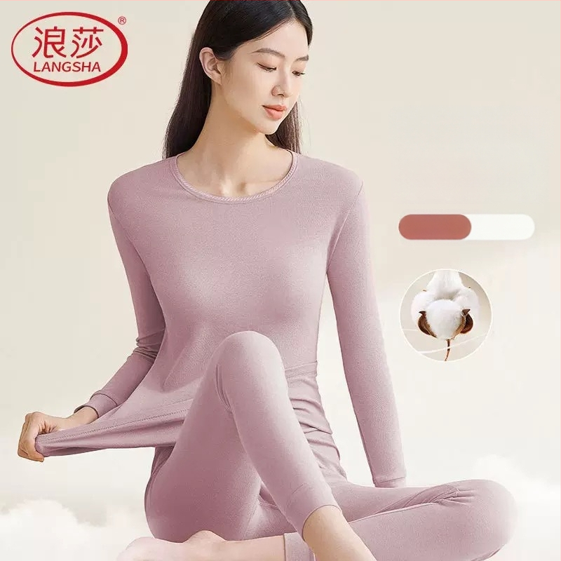 Langsha Sieviešu termo komplekts no kokvilnas – plāns pamatslānis rudens/ziema, augšējā un apakšējā daļa, galvenais materiāls 90% kokvilna, oderējums 90% kokvilna