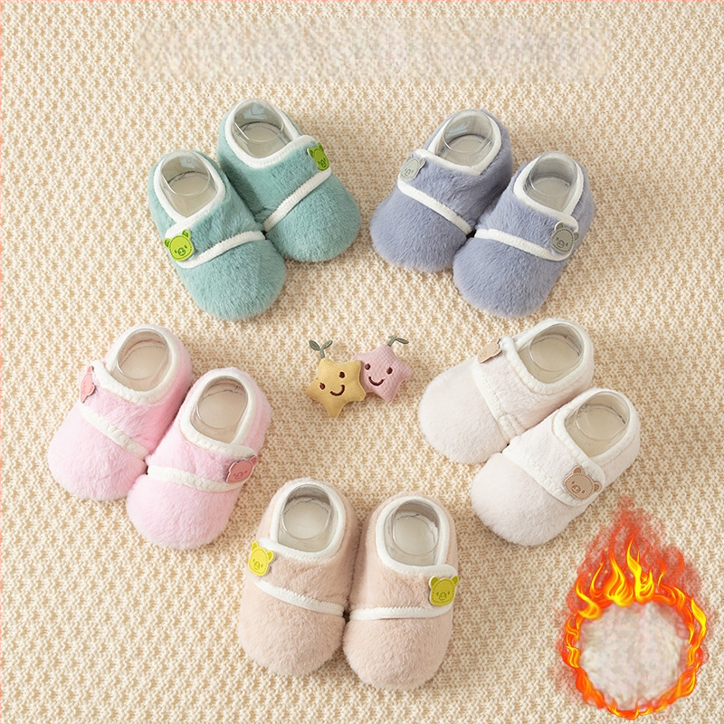 Pantofi interior pentru bebeluși și copii, închidere Velcro, model cartoon, partea superioară din poliester, talpă compozită, talpă groasă, pentru vârsta 1–6 ani