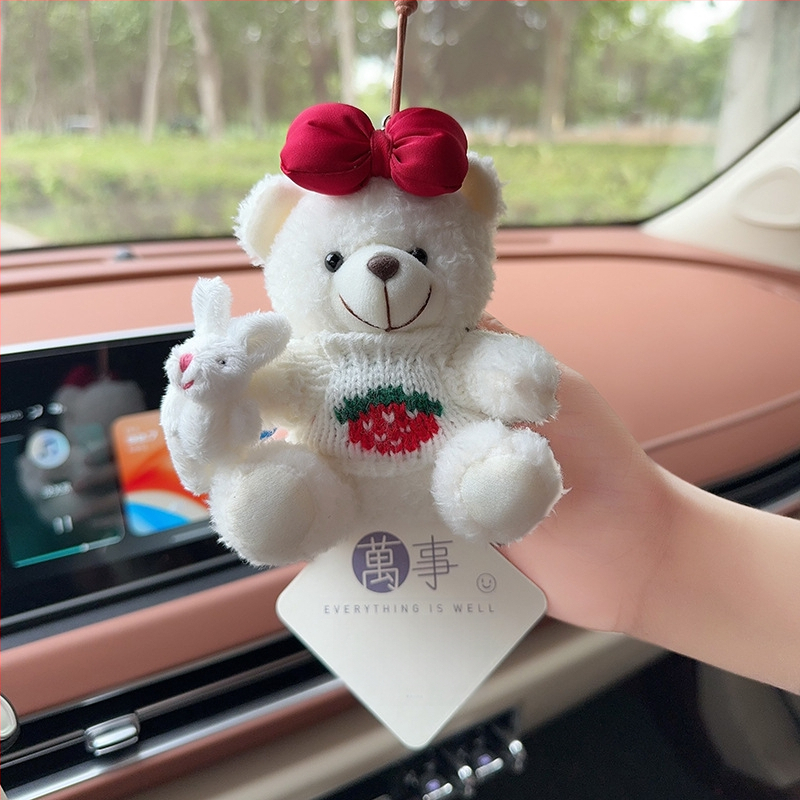 Automobilski aromaterapijski privjesak od plišanog medvjedića za unutarnju dekoraciju – crtani stil, auto ukrasi
