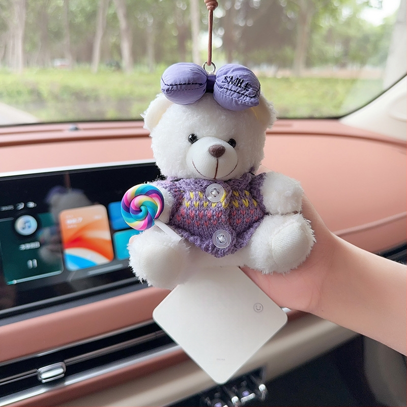 Automobilski aromaterapijski privjesak od plišanog medvjedića za unutarnju dekoraciju – crtani stil, auto ukrasi