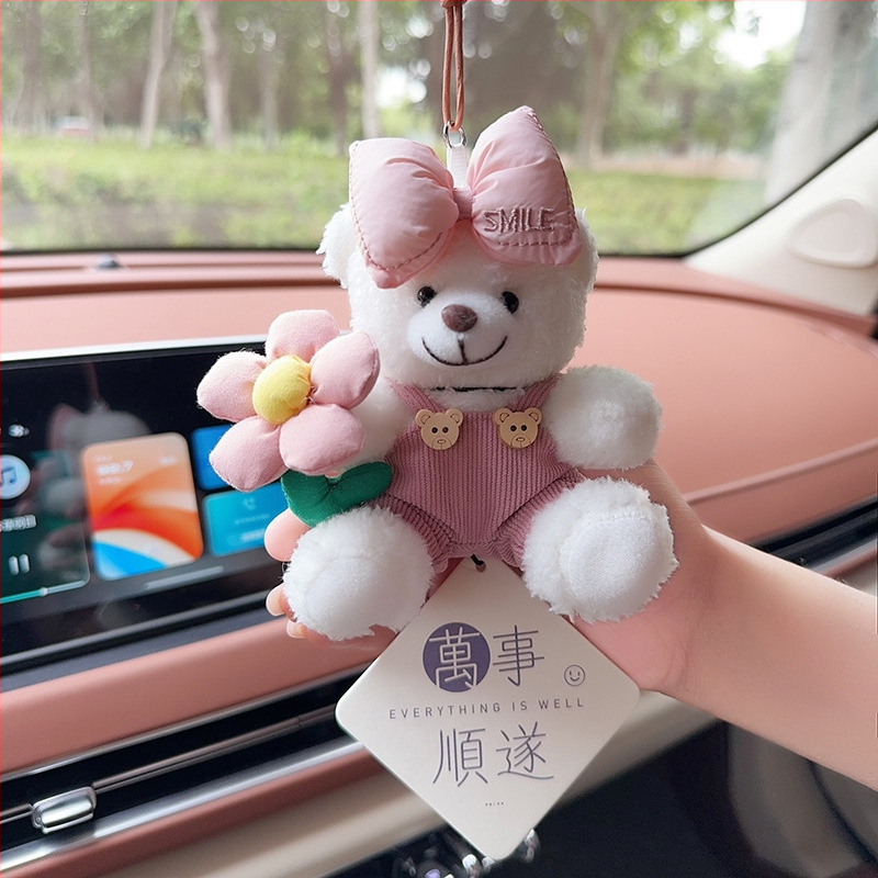 Automobilski aromaterapijski privjesak od plišanog medvjedića za unutarnju dekoraciju – crtani stil, auto ukrasi