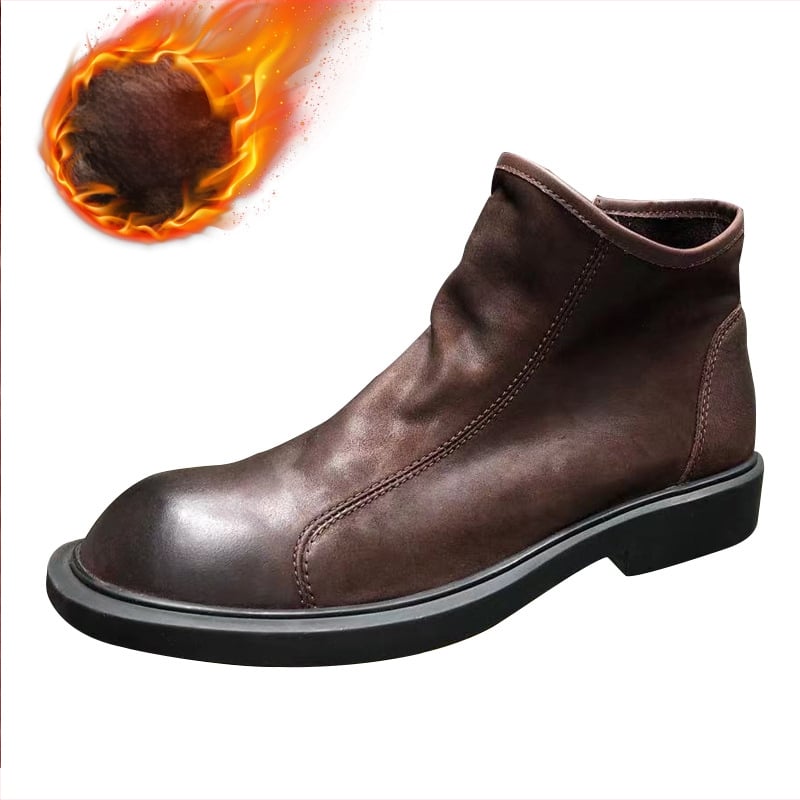 Мъжки Chelsea обувки от естествена кожа - Горна част: първи слой телешка кожа, Стелка: първи слой свинска кожа, Подметка: вулканизирана гума, Закопчаване: катарама, Сезон: пролет и есен