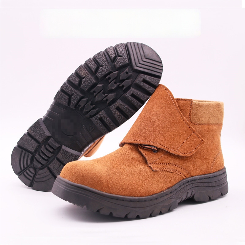 Töökingad keevitajale, kõrge varrega, teraskaitse varvas, veisnahk, kummist tald, nahkvooder