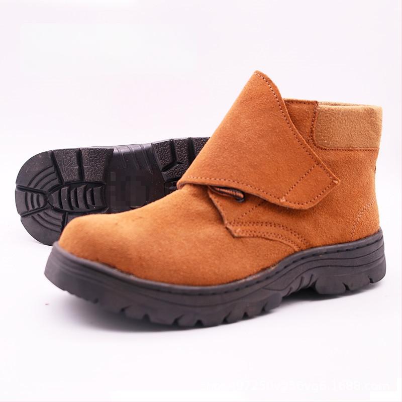 Töökingad keevitajale, kõrge varrega, teraskaitse varvas, veisnahk, kummist tald, nahkvooder