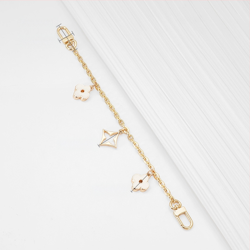 Plecu siksna ar pagarināšanas ķēdi LV Three-in-One Mahjong somai, metāla materiāls, četrziedu dekoratīvā ķēde, zīmols Famous Ancient Hui, pavasaris 2023