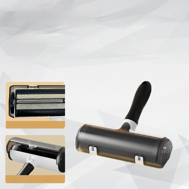 Ролка за премахване на котешка козина – двупосочен инструмент за премахване на косми по диван и килим – извита четка за косми, ABS + полиестерна материя