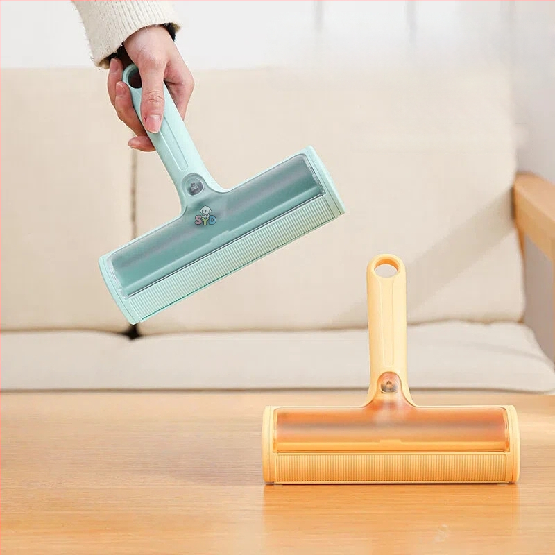 Ролка за премахване на котешка козина – двупосочен инструмент за премахване на косми по диван и килим – извита четка за косми, ABS + полиестерна материя