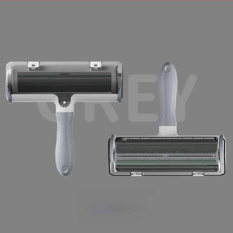 Ролка за премахване на котешка козина – двупосочен инструмент за премахване на косми по диван и килим – извита четка за косми, ABS + полиестерна материя