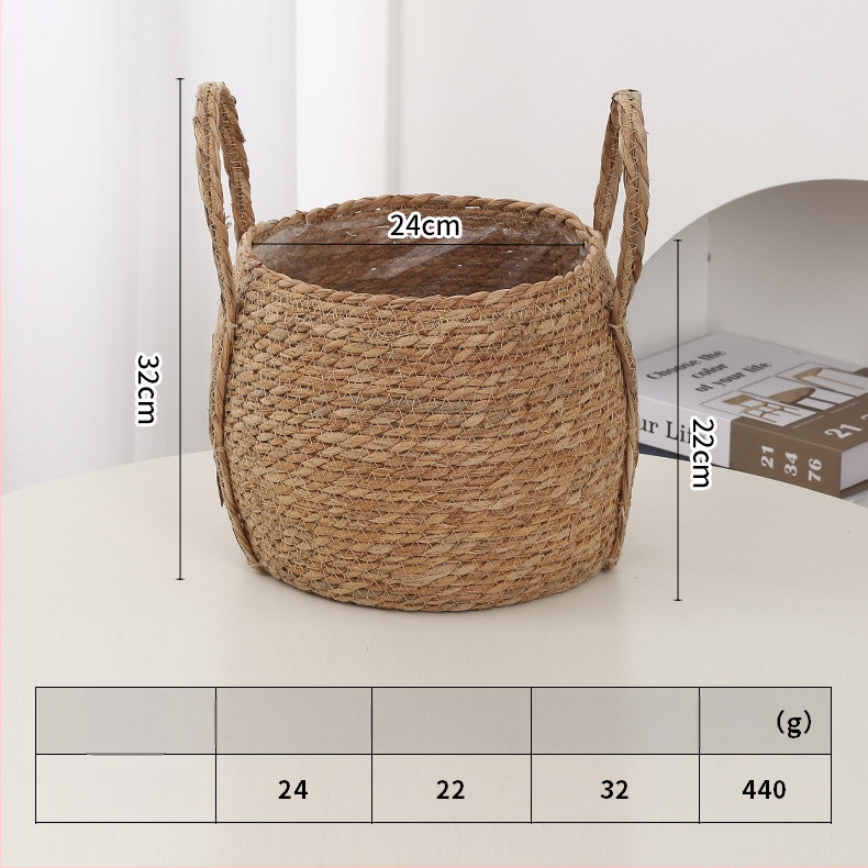 Кошница за цветя от bulrush, модерна поставка за растение, тъкана полуручно и полу-механично, за украса