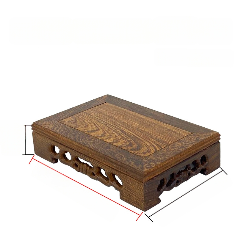 Класическа дървена основа за скулптура – резбована база с персонализирана обработка за Buddha статуя, чайник и цветарник/аквариум