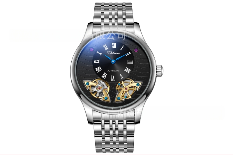 Мъжки автоматичен механичен часовник, кожена каишка, корпус от сплав, водоустойчивост 30 м, модел 6068