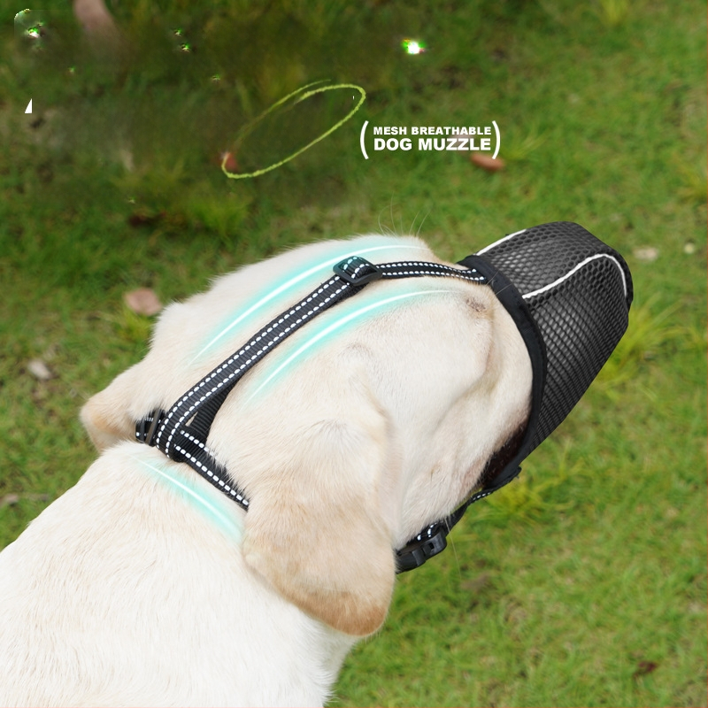 Move πολυεστερική μάσκα σκύλου, ρυθμιζόμενη, διαπνέουσα με δίχτυ, κατά του δαγκώματος, κατά του τρώματος και κατά του γαβγίσματος