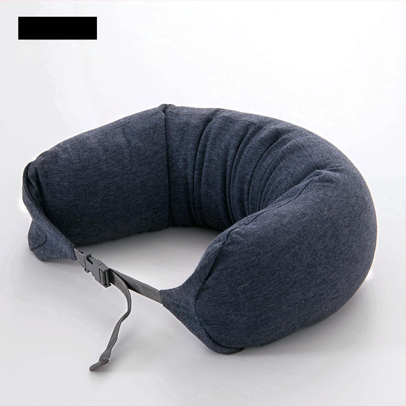 Pernă cervicală în formă de U pentru călătorii, umplutură din bucăți de spumă, țesătură 100% bumbac, stil japonez, pentru adulți