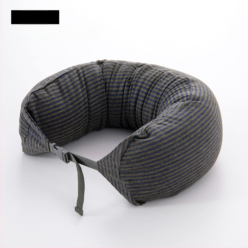Pernă cervicală în formă de U pentru călătorii, umplutură din bucăți de spumă, țesătură 100% bumbac, stil japonez, pentru adulți