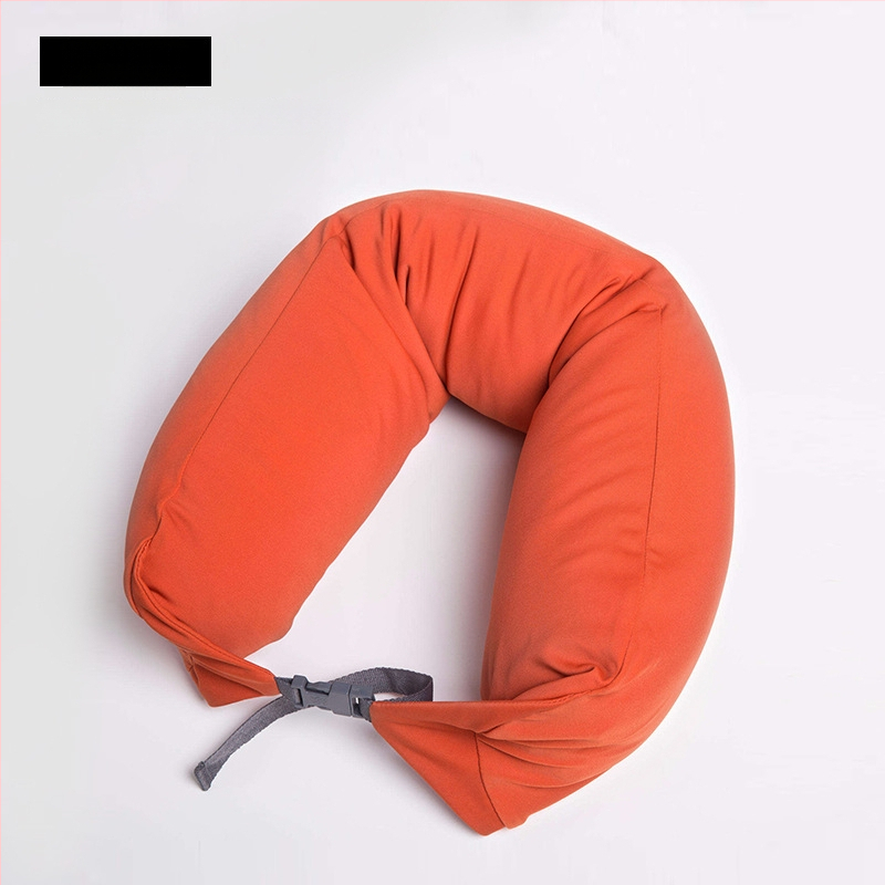 Pernă cervicală în formă de U pentru călătorii, umplutură din bucăți de spumă, țesătură 100% bumbac, stil japonez, pentru adulți