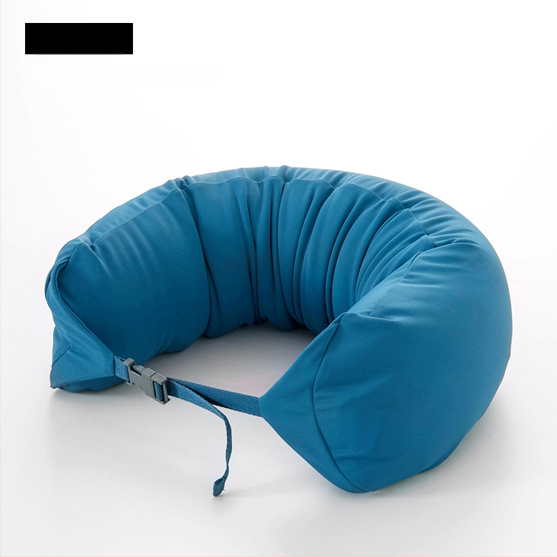 Pernă cervicală în formă de U pentru călătorii, umplutură din bucăți de spumă, țesătură 100% bumbac, stil japonez, pentru adulți