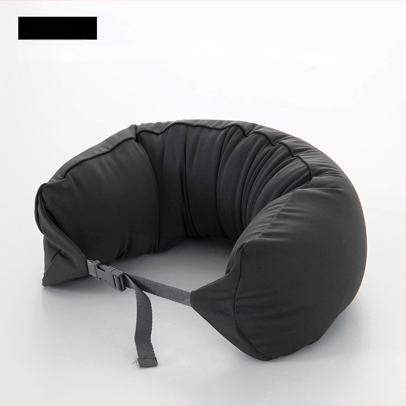 Pernă cervicală în formă de U pentru călătorii, umplutură din bucăți de spumă, țesătură 100% bumbac, stil japonez, pentru adulți