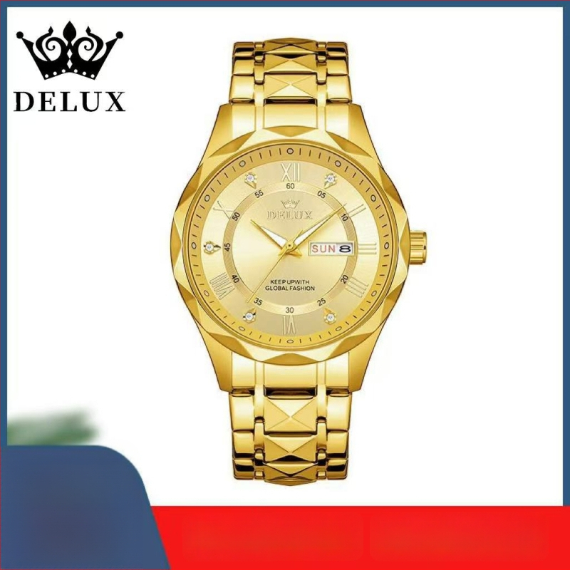 DELUX muški kvarcni sat s mehanizmom KEEPMOVING SL28, vodootporan, kalendar