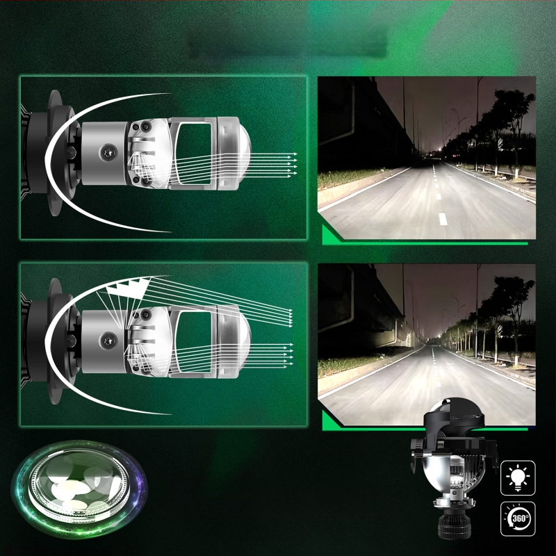 Beépített mini lencsés autó LED fényszórók, 50W, 9–32V, IP65, 5000 lm