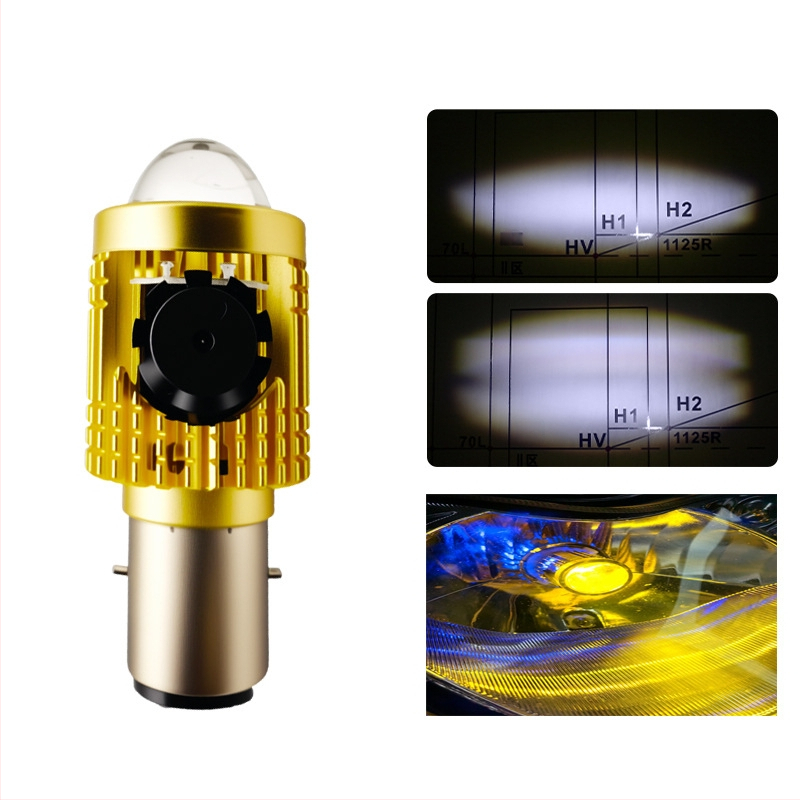 H4 LED motocikla priekšējais lukturs ar fish-eye lēcu, alumīnija korpuss, 12V, 30W