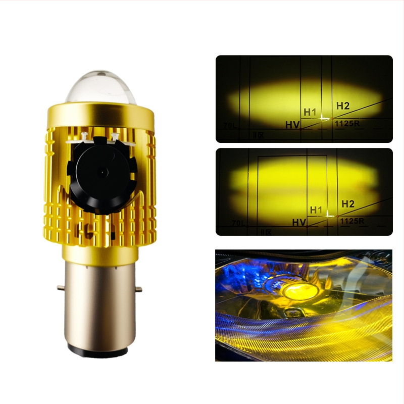 H4 LED motocikla priekšējais lukturs ar fish-eye lēcu, alumīnija korpuss, 12V, 30W