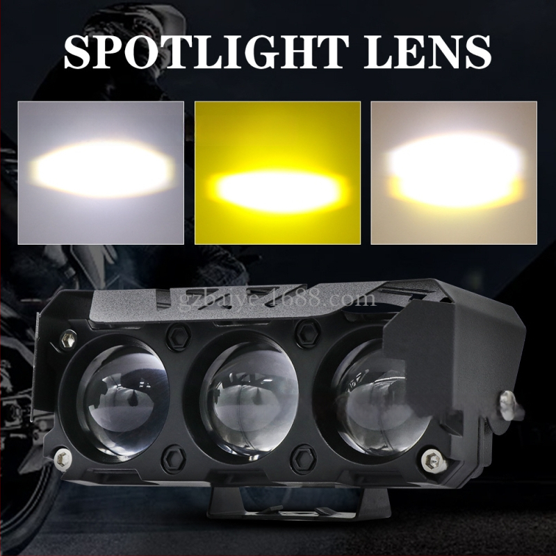 Motociklu prožektors, fokusējoša lēca, 30W, 9-80V, 3000 lm, IP67, aviācijas alumīnija korpuss